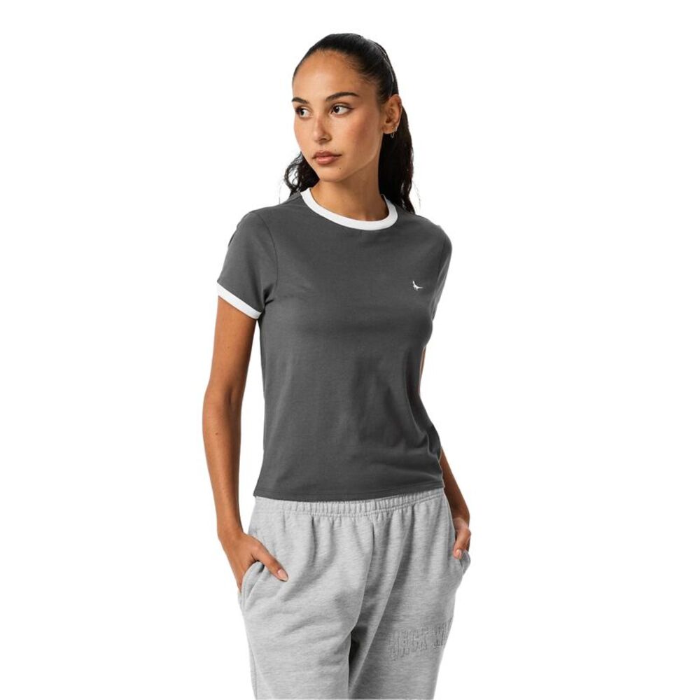 Jack Wills Womens/Ladies Trinkey Ringer T-Shirt / Gray